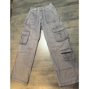 Hollister Womens 2R / 26R Cargo Pants Ultra High Rise Baggy Wide Leg Grey